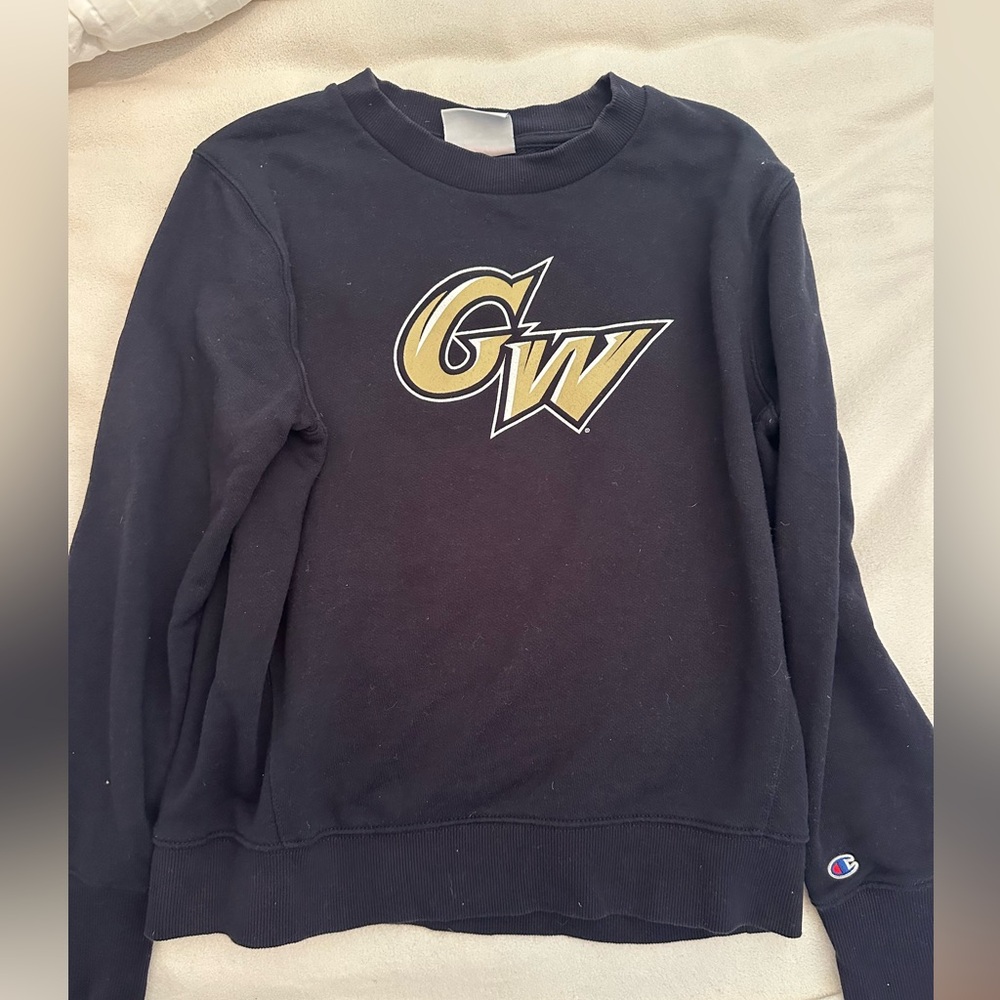 champion george washington university navy crewneck sweatshirt - size medium